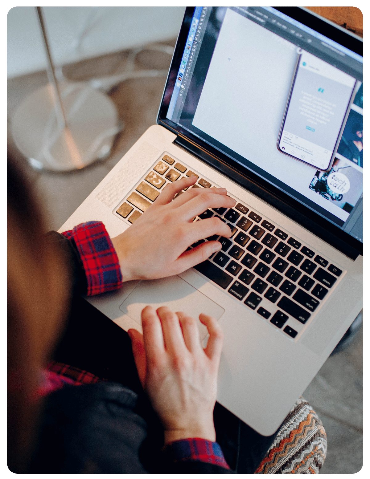 Person designing an image without the use of AI